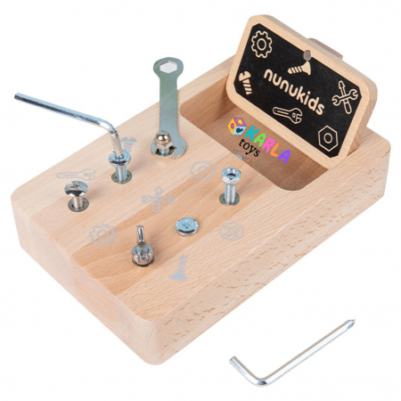 Set scule - Truse doctor copii ( 3 ani +) - Placa Lemn Activitatii Suruburi Busy Board Montessori Nunukids
