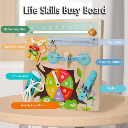 Jocuri educative (3 ani +) - Placa Senzoriala Montessori Busy Board Calendar