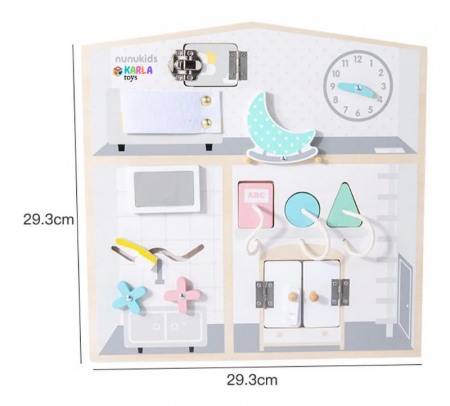 Placa Senzoriala Montessori Busy Board din Lemn Nunukids [7]