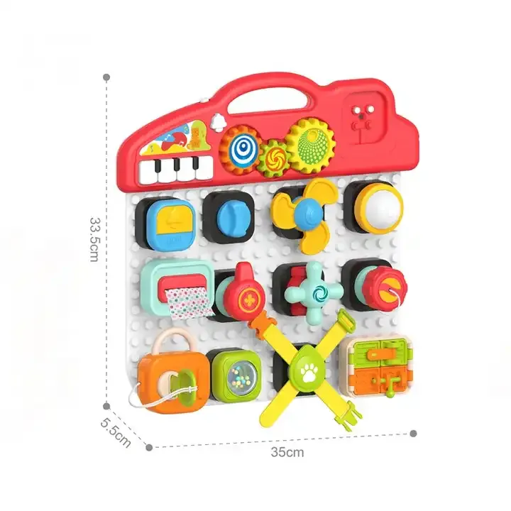 Jocuri educative (3 ani +) - Placa senzoriala Montessori Busy Board Casuța
