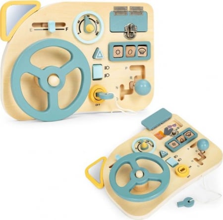 Jocuri educative (3 ani +) - Placa Senzoriala Montessori cu Volan Busy Board