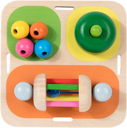 Jocuri educative (3 ani +) - Placa Senzoriala Montessori din Lemn pentru Copii - Activitate Educationala si Dezvoltare Motrica