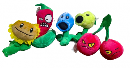 Jucarii desene animate( 3 ani +) - Set 5 Jucarii de Plus Plants vs Zombies - Plante din Renumitul Joc Video