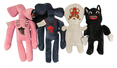 Jucarii din Plus - Mascote din Plus(3 ani +) - Plus Siren Head Cartoon Cat Luptatori set 4 plusuri
