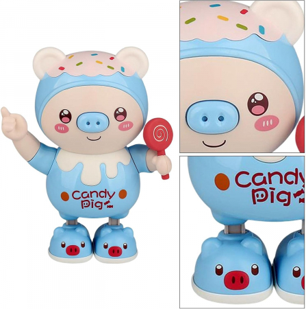 Porcusorul Dansator Candy Pig Albastru - Jucarie Interactiva pentru Copii [1]