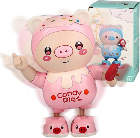 Jucarii muzicale - Porcusorul Dansator Candy Pig Roz - Jucarie Interactiva pentru Copii