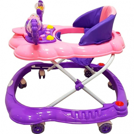 Premergator Baby Care Ratusca Mov, Reglabil 3 Trepte, 8 Roti, Pliabil, cu Melodii [1]