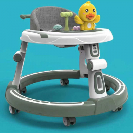 Premergator Bebelusi Ratusca Verde Reglabil pe Inaltime cu Roti din Silicon si Masa de Activitati [1]