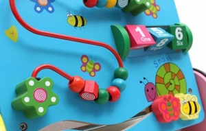 Antepremergator din lemn albastru bebe [2]