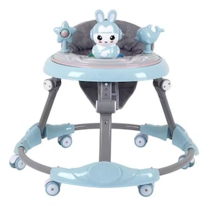 Camera copilului - Premergator pliabil pentru bebelusi Iepuras Albastru  – 6 roti, reglabil
