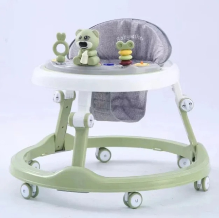 Camera copilului - Premergator Verde Ursulet pentru Bebelusi – Pliabil si Reglabil Panou detasabil