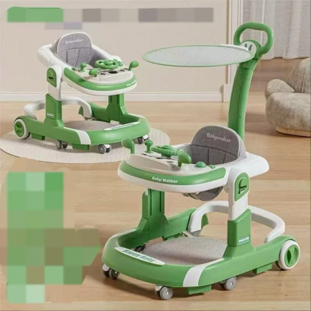 Camera copilului - Premergator Transformabil Verde 3 in 1 Muzica Maner Impingere Reglabil pe Inaltime