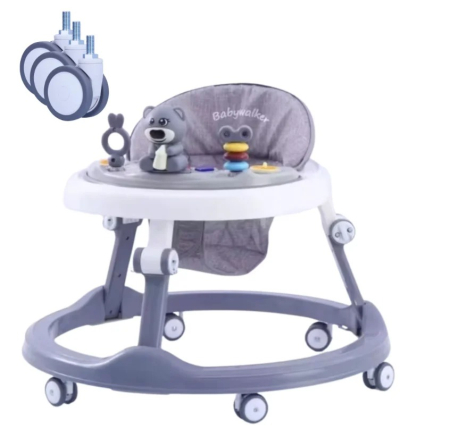 Camera copilului - Premergator Gri Ursulet pentru Bebelusi – Pliabil si Reglabil Panou detasabil