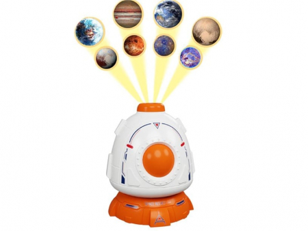 Masinute si Trenulete (3 ani+) - Proiector LED Nave Spatiala – Jucarie Interactiva cu Planete