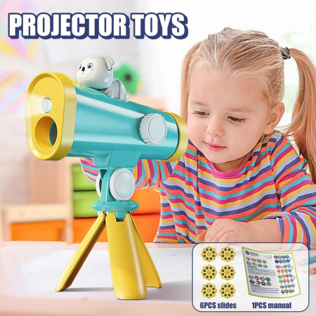 Proiector si Lanterna 2 in 1 pentru Copii – Dispozitiv Portabil cu Trepied  Verde [2]