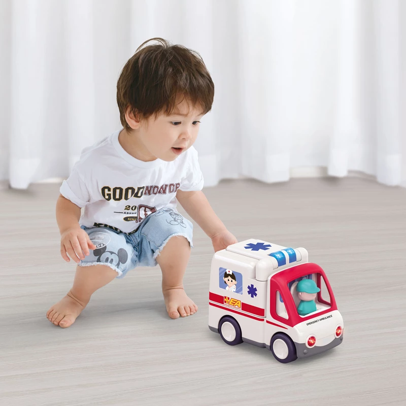 Jucarie interactiva Masinuta de Salvare Lumini si Sunete Ambulanta Hola Toys [3]