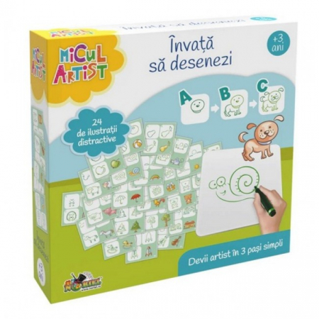 Jocuri creative (3 ani +) - Joc "Învață să Desenezi" - Set de 24 de Lectii de Desen