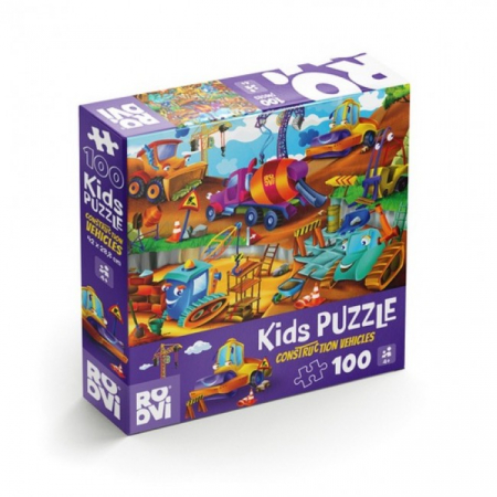 Jucarii - Puzzle 100 piese Masini de constructie