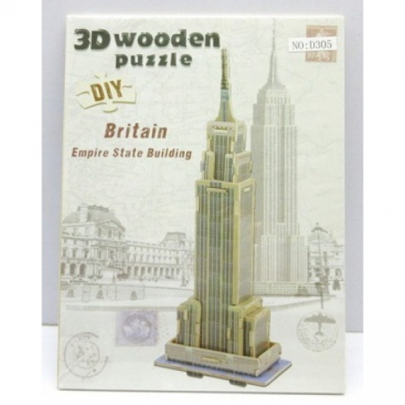 Jocuri creative (3 ani +) - Puzzle 3D din lemn Empire State Building din lemn