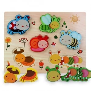 Jucarii Copii - Puzzle din lemn insecte 3D