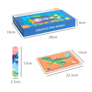 Puzzle de Lemn Montesorii - Strip Puzzle 32 piese [3]