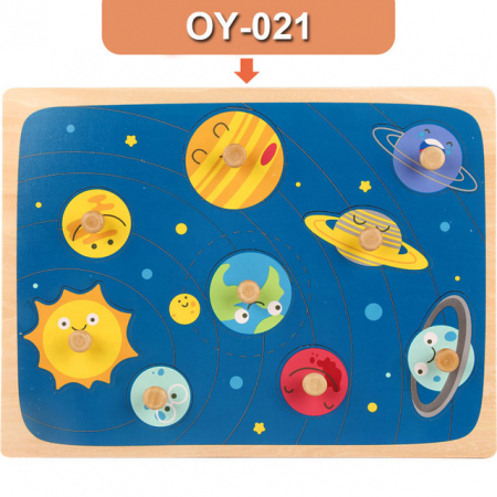 Jucarii Copii - Puzzle din Lemn cu manere Sistemul Solar