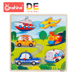 Puzzle din lemn cu sunete Animale - Vehicole - Animale jungla [2]