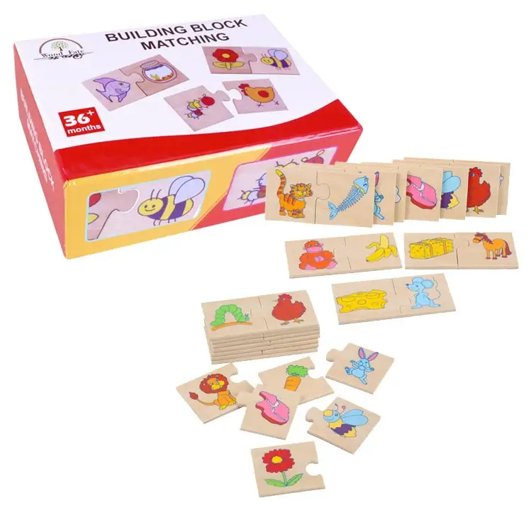 Jocuri educative (3 ani +) - Puzzle dou asociere Animale si obiecte