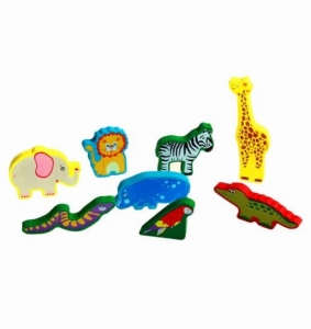 Puzzle lemn 3D Animale Jungla [4]