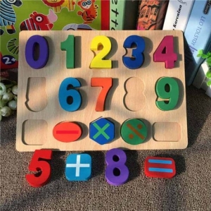 Puzzle lemn cifre pentru copii 3D [2]