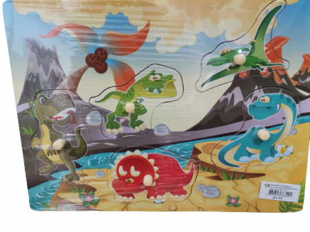 Puzzle Lemn cu Maner Dinozauri  - Animale - Pesti [1]
