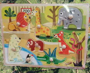 Jocuri educative (3 ani +) - Puzzle Lemn cu Maner Dinozauri  - Animale - Pesti