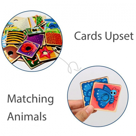 Puzzle Lemn Potrivire Animale Joc Educativ Cognitiv Montessori [3]