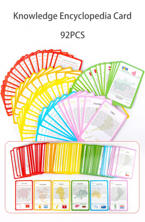 Joc Magnetic Jigsaw Puzzle Harta Lumi din Lemn cu Carduri Educative [5]
