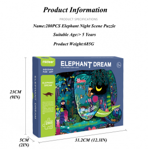 Puzzle educational Mare Elefant mozaic 280 piese Mideer [1]