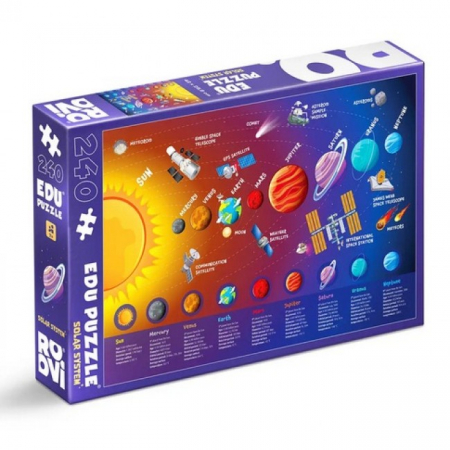 Jocuri de societate - Jocuri interactive (3 ani +) - Puzzle cu Sistemul Solar - 240 piese