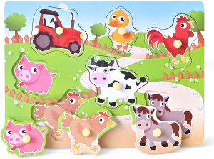 Set 2 Puzzle din Lemn cu maner incastru [1]