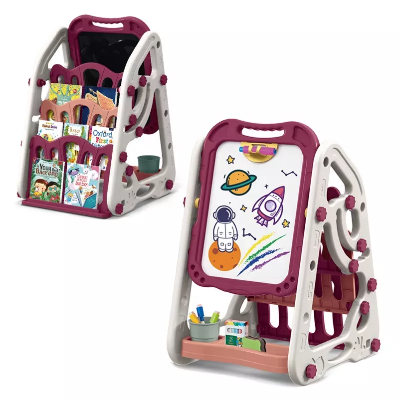 Mobilier si accesorii - Raft Organizator de Carti si Tabla de Desen pentru Copii cu Accesorii