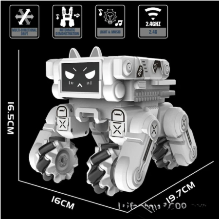 Robot Caine Jucarie cu Telecomandă 2.4G, Lumini RGB, Muzica si Rotatie 360 [8]