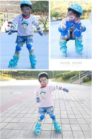 Role Copii Reglabile cu Roti Luminoase – Set Casca Genunchiere si Cotiere Roz 25-28 [5]