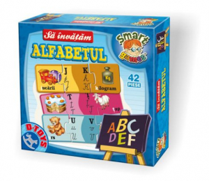 Jucarii din lemn si Montessori - Joc educativ Puzzle sa invatam Alfabetul D-Toys