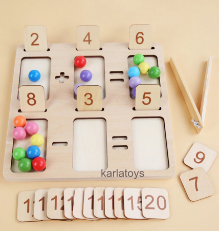 Joc Educativ din Lemn Montessori Matematica Tabla de Numarat [4]