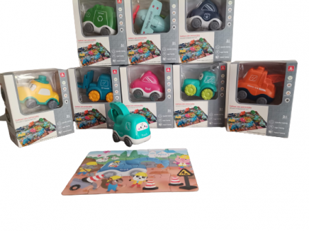 Set 9 Masinute Bebe Mini Vehicole cu 6 Puzzle [1]