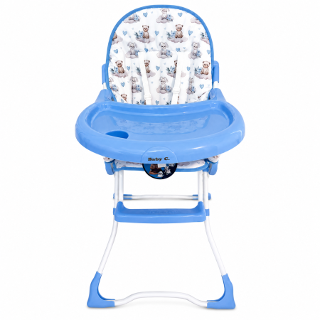 Camera copilului - Scaun Masa Copii Baby C CH Bleu, Pliabil, Centura 5 Pct, 6 Luni +
