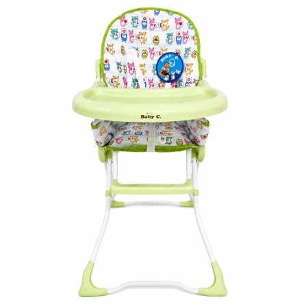 Scaun masa copii - Scaun Masa Copii Baby Care CH Verde, Pliabil, Centura 5 Pct, 6 Luni +
