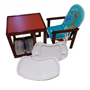 Scaun si Masuta de Lemn 2 in 1 Baby Care [7]