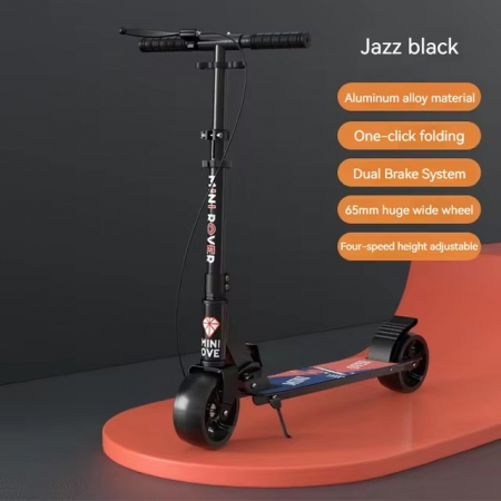 Scooter Trotineta Pliabila cu Lumina - Cadru Otel si Carbon 100 kg  Negru [2]