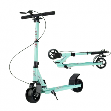 Trotinete - Scooter Trotineta Pliabila cu Lumina - Cadru Otel si Carbon 100 kg  Verde Menta