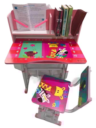 Camera copilului - Se Birou Multifunctional Reglabil Scaun Ergonomic pentru Copii Design Roz Jungla