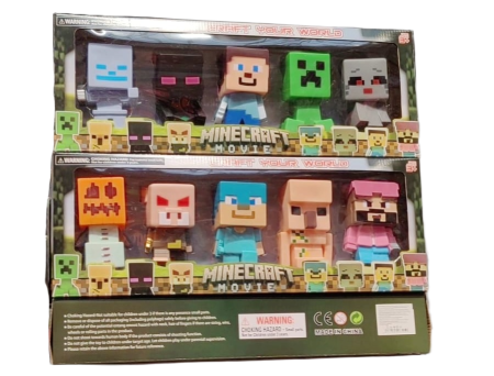 Figurine Desene Animate( 3 ani +) - Set 10 figurine Minecraft Movie, 10 cm, Steve, Alex, Creeper, Zombie, Enderman